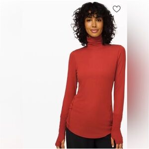 Lululemon Full Day Ahead Turtleneck in the color Magma. W3CWPS